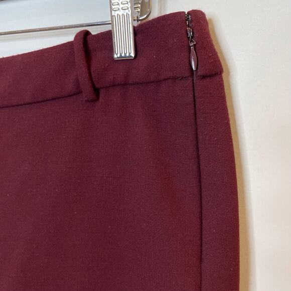 J.Crew Minnie Wool Pants Bi Stretch Slacks Date Valentines Cabernet Dark Red 8 - Picture 3 of 10